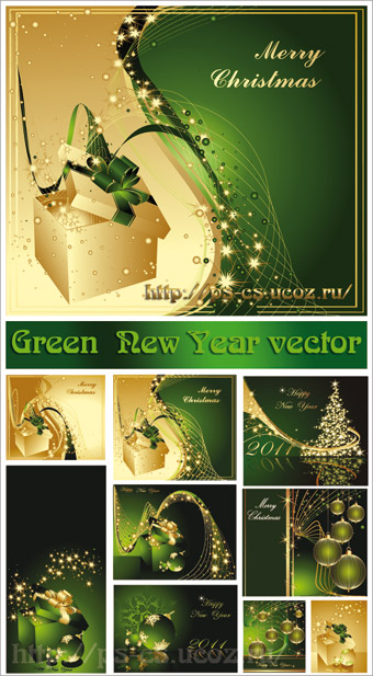 Green New Year Vector