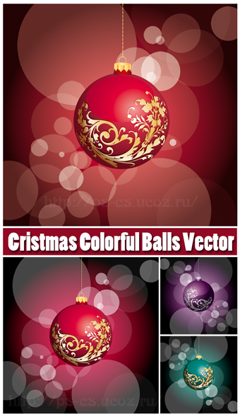 Cristmas Colorful Balls Vector