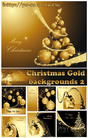 Christmas Gold backgrounds 2 Vector