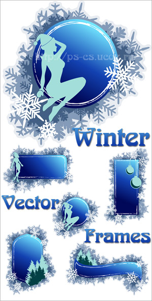 Winter Vector Frames