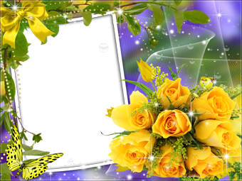 Рамочка для  фото - Желтые розы