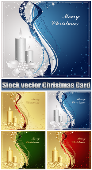 Christmas Cards with candles Vector