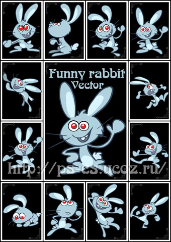 Funny Rabbit Vector  - Забавные Кролики в Векторе