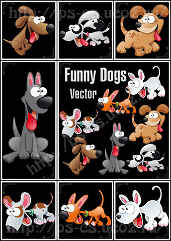 Funny Dogs Vector - Забавные Собачки в Векторе