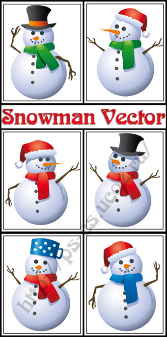 Snowmans Vector - Снеговики в Векторе