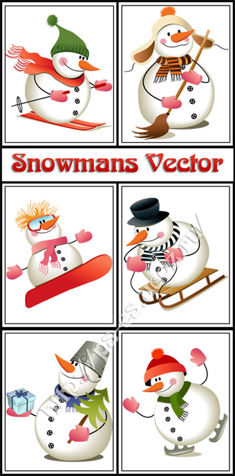 Snowmans Vector2 - Снеговики в Векторе