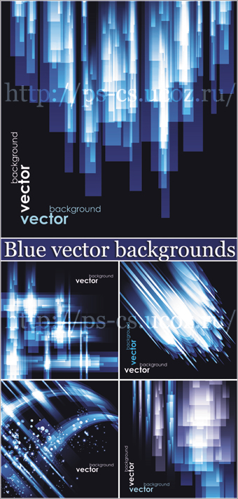Голубые абстрактные фоны в векторе - Blue Vector Backgrounds